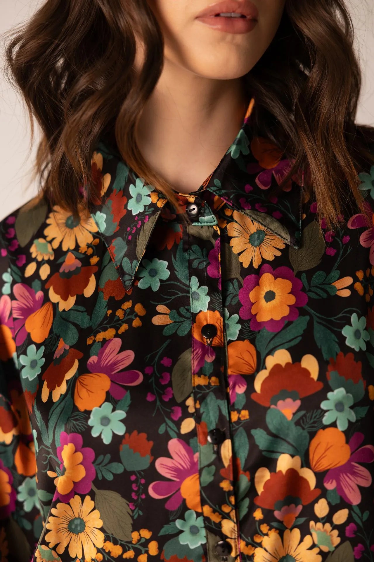 Iris Shirt - Floral Satin