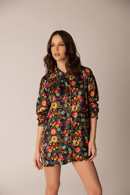 Iris Shirt - Floral Satin