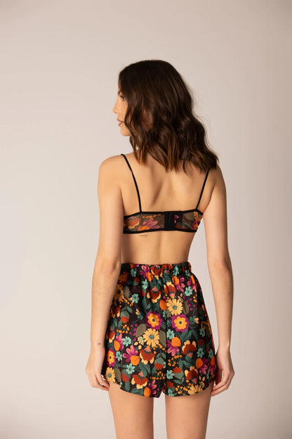 Iris Short - Floral Satin