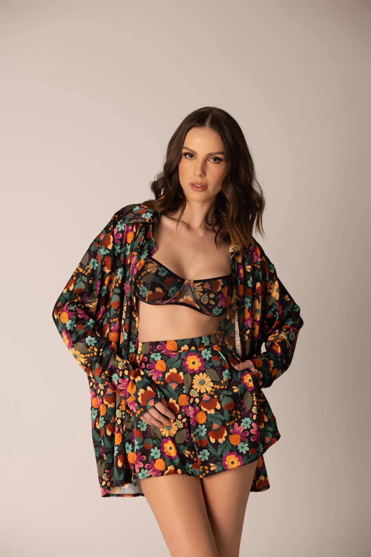 Iris Shirt - Floral Satin