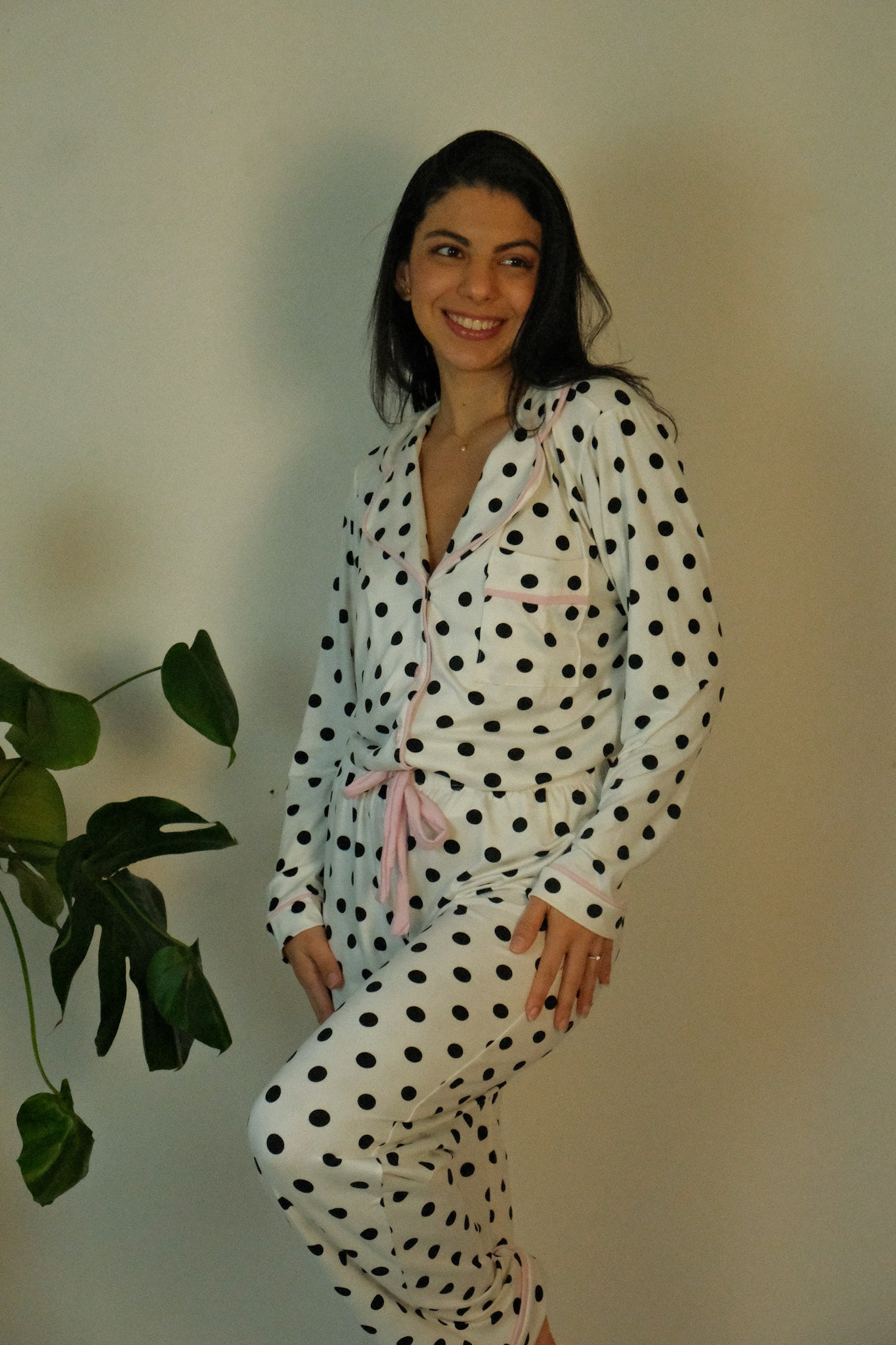 Polka Dot Soft Long Sleeve Pajama Set