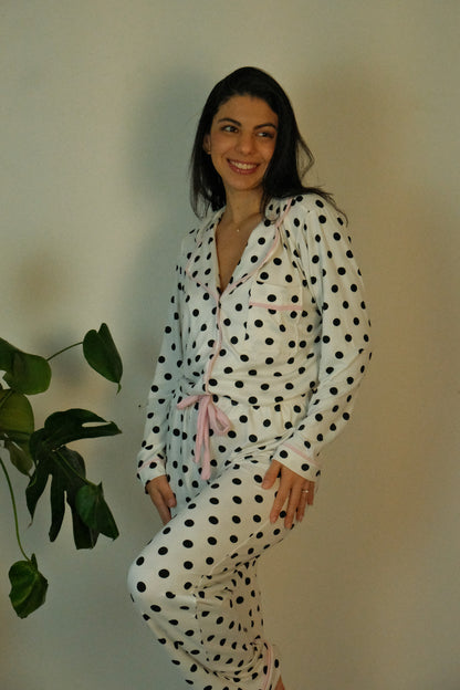 Polka Dot Soft Long Sleeve Pajama Set