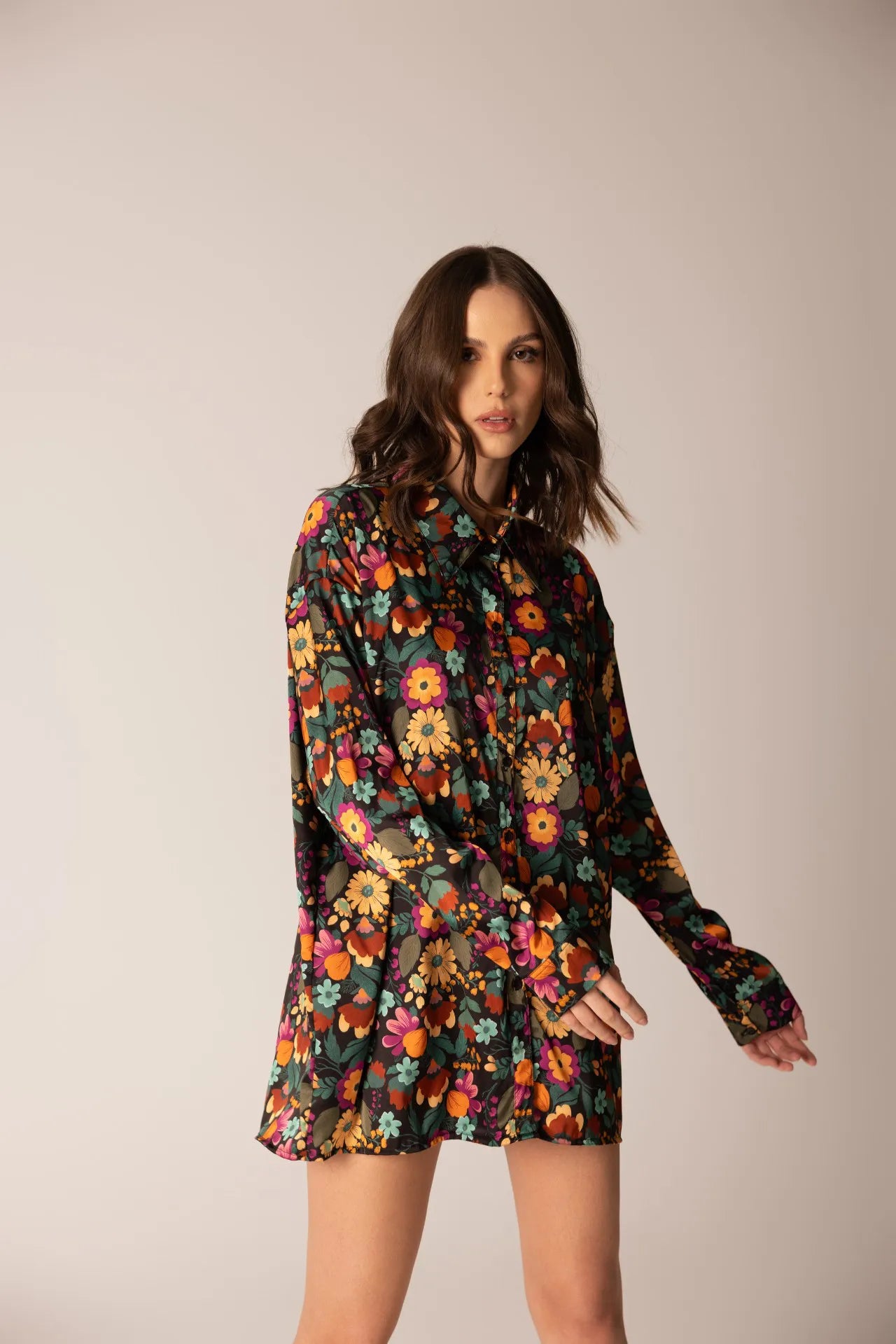 Iris Shirt - Floral Satin