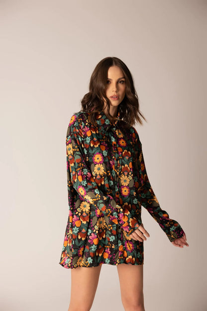 Iris Shirt - Floral Satin