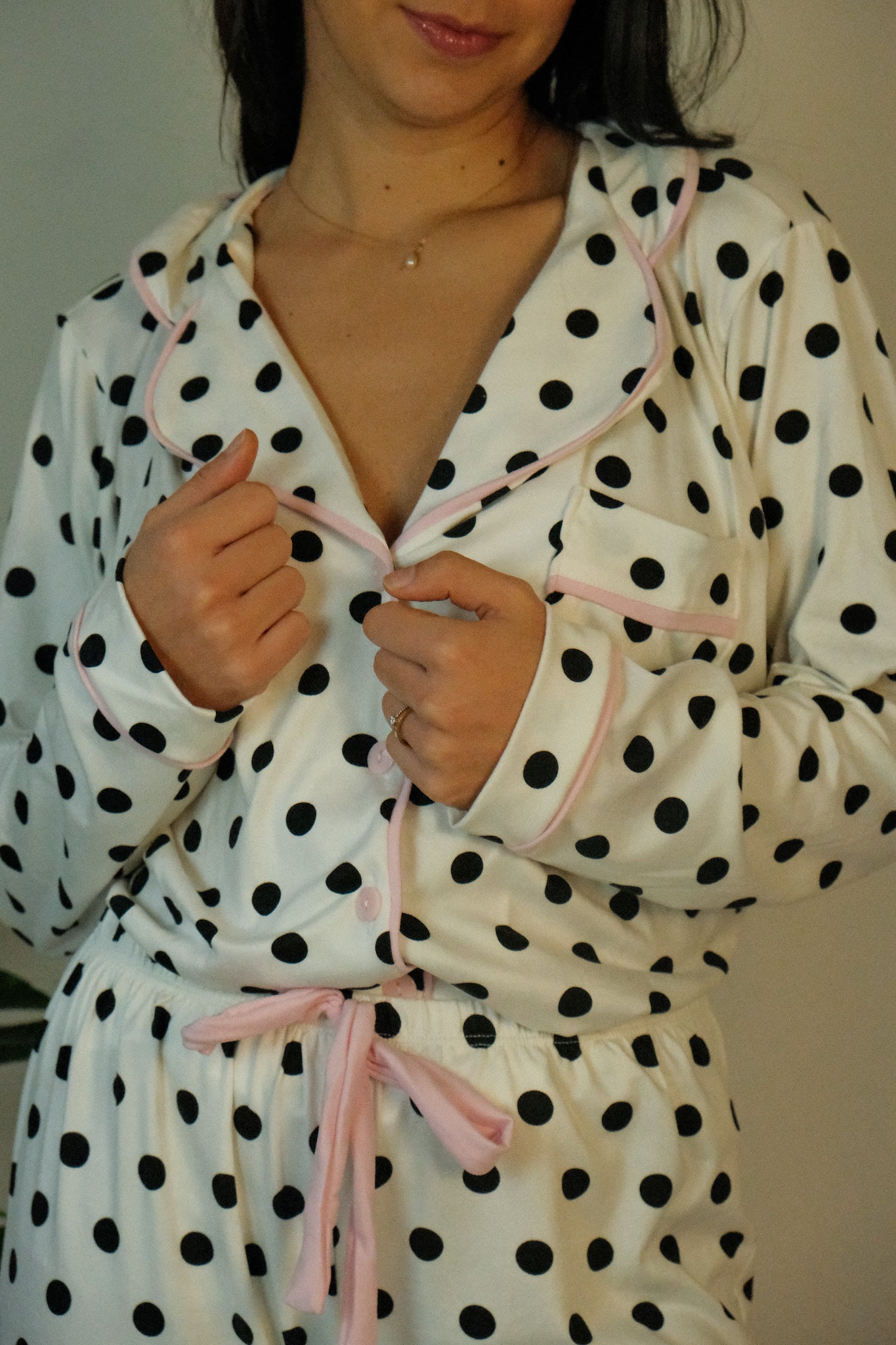Polka Dot Soft Long Sleeve Pajama Set