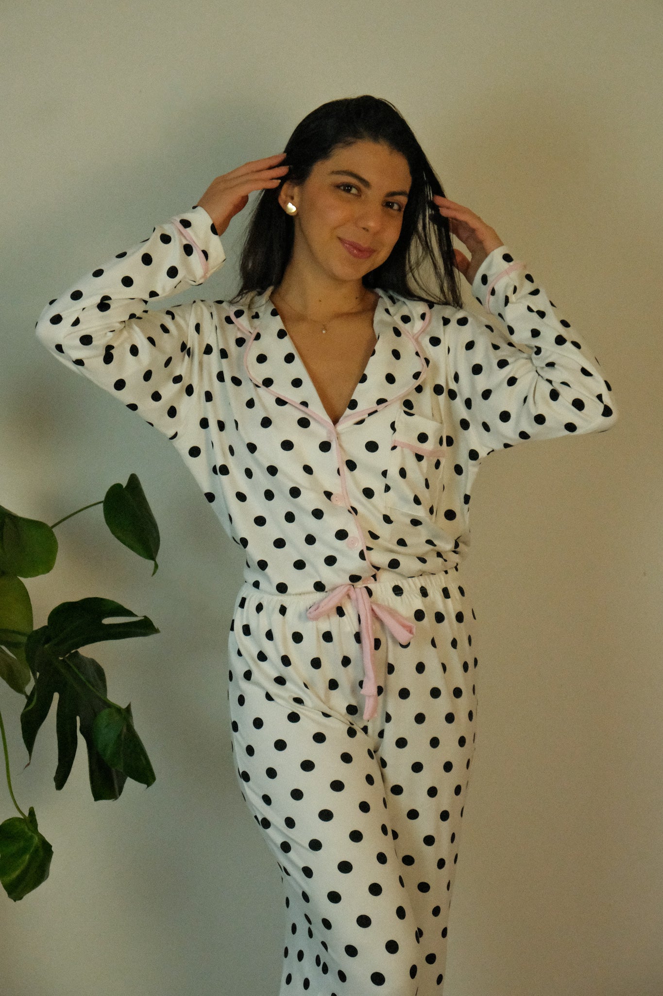 Polka Dot Soft Long Sleeve Pajama Set