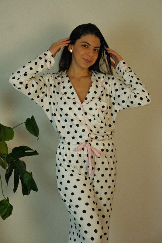 Polka Dot Soft Long Sleeve Pajama Set
