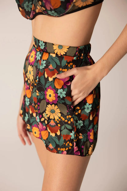 Iris Short - Floral Satin