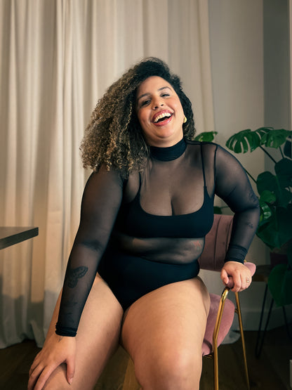 Body de Tule - Gola Alta