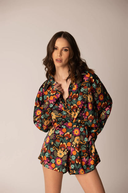 Iris Shirt - Floral Satin