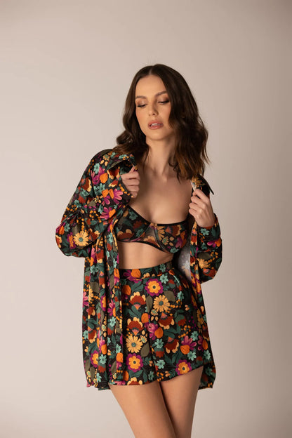 Iris Shirt - Floral Satin